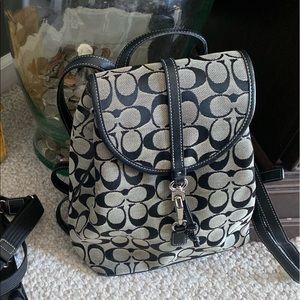 Coach Logo Drawstring Backpack